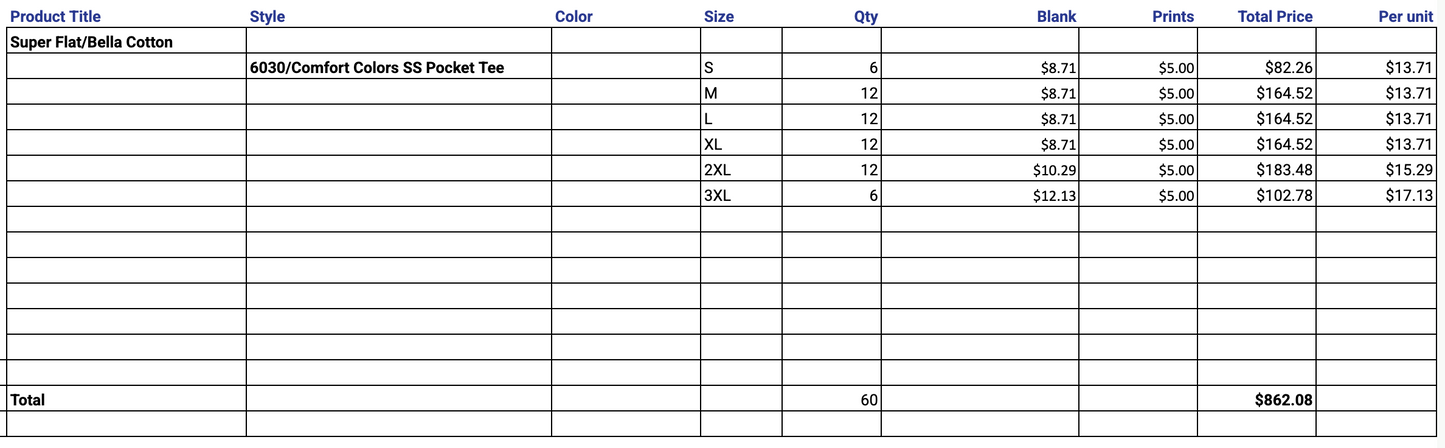 BVP - 11607 Super Flat/Bella Cotton